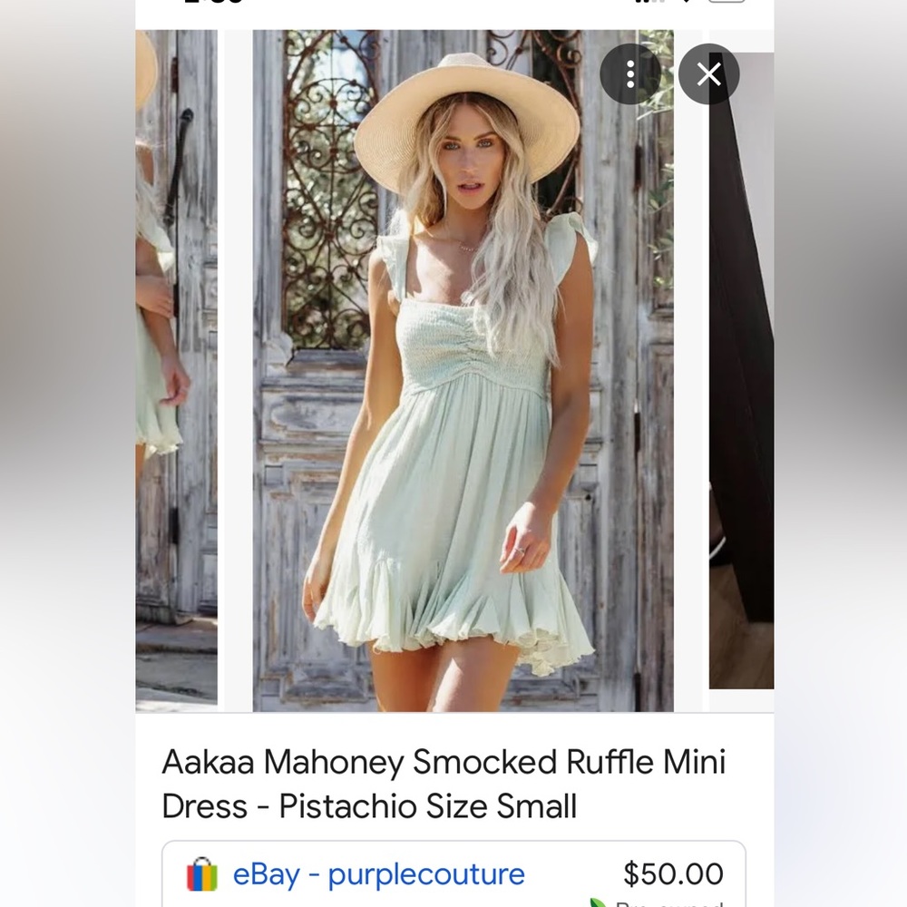 Aakaa short smocked dress